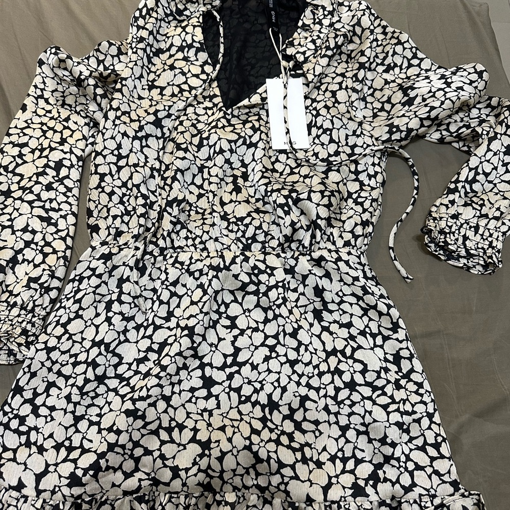 Mango Floral ruffled dress